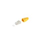 Netzwerkstecker cat.5 u. 6 Einführhilfe+Tülle gelb