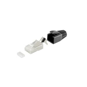 RJ-45 Modularstecker, 8P8C, STP, 23AWG, schwarz