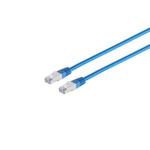 Patchkabel Cat. 5E, SF/UTP, blau, 1m