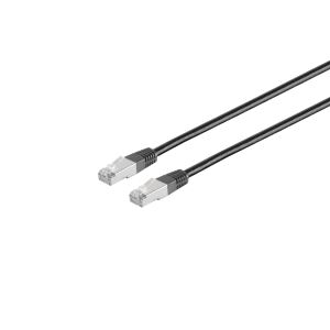 Patchkabel Cat. 5E, SF/UTP, schwarz, 1m
