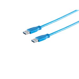 USB-A Verbindungskabel, 3.0, blau, 1m