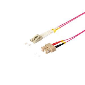 Duplex Patchkabel LC/SC 50/125µ, OM4 violett, 1,0m