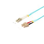 Duplex Patchkabel LC/SC 50/125µ OM3 aqua 1,0m