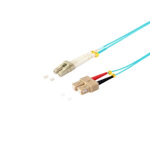 Duplex Patchkabel LC/SC 50/125µ OM3 aqua 10,0m