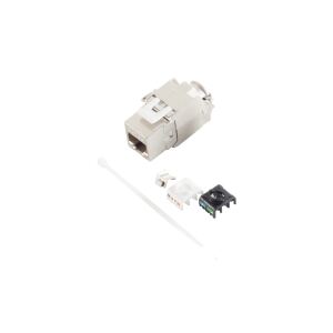 RJ-45 Keystone, Cat. 6A, 180°, STP, werkzeuglos