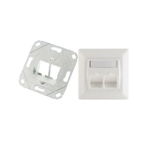 Keystone Trägerrahmen, 2-fach, AG, 80x80mm, Set