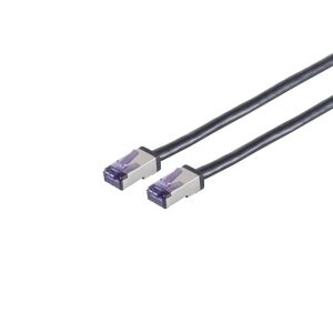 Patchkabel Cat. 6A SuperFlex S/FTP, schwarz, 0,5m
