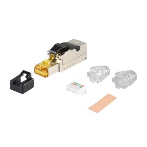 RJ-45 Stecker, werkzeuglos, zertif., STP, Cat. 8.1