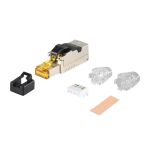 RJ-45 Stecker, werkzeuglos, zertif., STP, Cat. 8.1