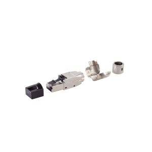 RJ-45 Stecker, werkzeuglos, Winkel, STP, Cat. 8.1