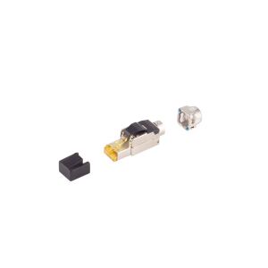 RJ-45 Stecker, werkzeugl., Cat. 8.1, STP, Bajonett