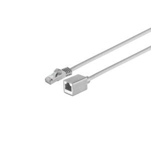 RJ45 Verlängerung, Cat. 7, LSZH, grau, 0,5m