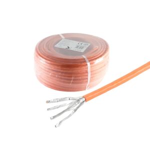 Cat. 7 Verlegekabel, S/FTP, CCA, orange, 25m