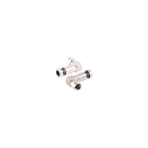 F-Kompressions- Winkelstecker nickel, 7,2mm