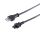 Italien Stecker - 3pol Buchse C5, schwarz, 1,8m