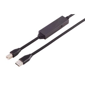Aktives USB-A Adapterkabel, USB-B, 2.0, 15m