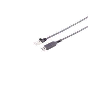 USB-A LAN Adapterkabel 1G, RJ45, PVC, schw., 1m