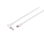 USB-C Audiokabel analog, 3.5mm, Winkel, weiß, 2m