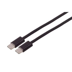 USB-C Ladekabel, 2.0, 240W, schwarz, Textil, 2,5m
