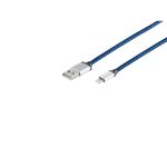 8-Pin, Ladekabel, Nylon, blau, 0,9m