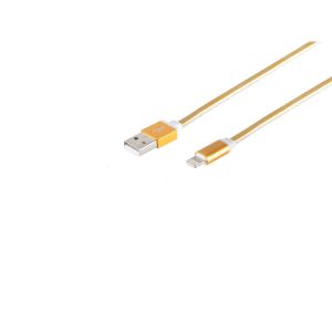 8-Pin, Ladekabel, flach, gold, 0,9m