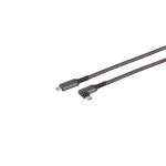 USB-C Ladekabel, 3.2, 90°, 100W PD, Textil, 2m