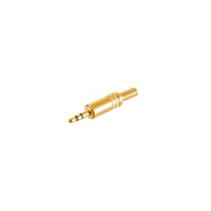 Klinkenstecker Stereo 3,5mm, Metall, vergoldet