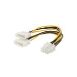 Stromkabel 2x 13.3 cm Stecker auf 8-pol PCI, 0,13m