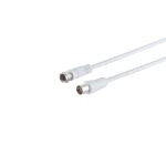 F-Stecker / Koax-Stecker, 3c2v, >80dB, weiß 1,5m