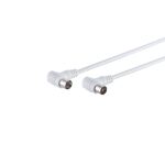 Koaxkabel 2x Winkel, >80 dB, weiß, 1,5m