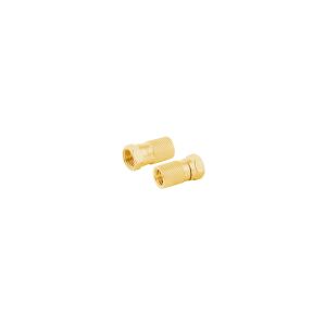 F-Stecker 7,5, vergoldet, mit großer Mutter