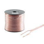 Lautsprecherkabel, 2 x 0,75mm², transparent, 100m