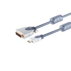 Home-Cinema HDMI-DVI Kabel, 1m, Ferrit