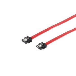 SATA 6Gb/s Verbindungskabel, Metallclip, rot, 1m