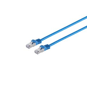RJ45 Patchkabel m. CAT 7 Rohkabel PIMF blau 0,5m