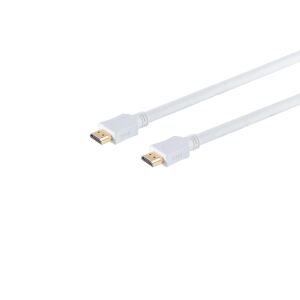 HDMI Kabel, 4K, verg., Nylon, weiß, 1m