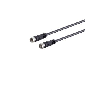 F-Stecker - F-Stecker, >100 dB, schwarz, 1,5m