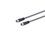 F-Stecker - F-Stecker, >100 dB, schwarz, 1,5m