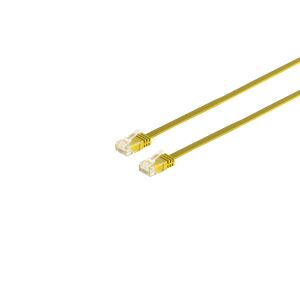 Patchkabel Cat. 6 flach, U/UTP, gelb, 0,5m