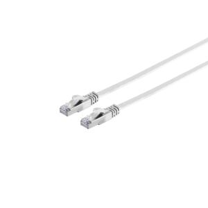 RJ45 Flachkabel m. CAT 7 Rohkabel slim weiß 0,25
