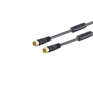 F-Stecker - F-Stecker verg. Ferrit, schw, 10m