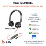 HP Poly Blackwire 3320 USB-C Stereo-Headset +USB-C/A-Adapter
