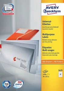 Avery Zweckform, Labels Avery 70 x 32mm, A4 (3479)