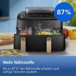 Philips Airfryer NA552 00 Dual Basket 9L 2750W black gold (NA552/00)