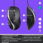 LOGITECH Maus M500S USB black 7 Tasten, USB, black