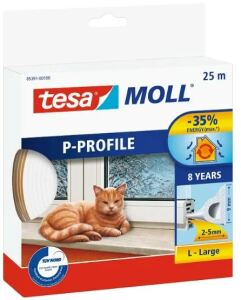 tesa INSULATION Dichtungsband aus Gummi L 25 m x 9 mm Weiß