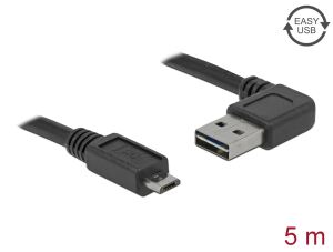 DELOCK Kabel EASY USB 2.0-A 90°gewinkelt >Micro-B St/St 5,0m