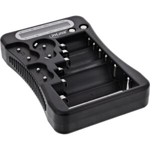 InLine Batterietester, LCD-Anzeige, universell für AA, AAA, 9V, Knopfzellen