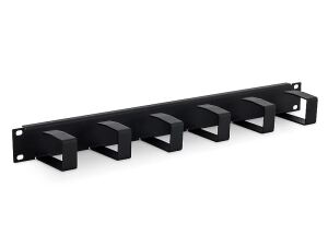 Triton RAB-VP-X21-A1 19" Kabelführungspanel 1HE, 6 Metallbügel 40x70mm, schwarz