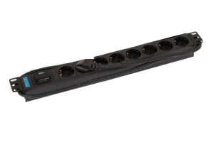 Triton RAB-PD-X08-A1 19" Steckdosenleiste 1HE 8x Schutzkontakt, Übersp.-Schutz